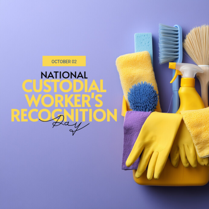 Purple Modern & Minimal National Custodial Worker's Recognition Day ...
