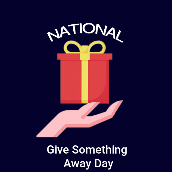 Purple Modern & Minimal National Give Something Away Day  Instagram Post template
