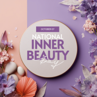 Purple Modern & Minimal National Inner Beauty Day Instagram Post template