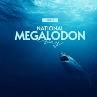 Purple Modern & Minimal National Megalodon Day Instagram Post template