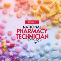 Purple Modern & Minimal National Pharmacy Technician Day Instagram Post template