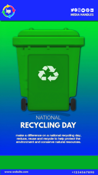 สีม่วง National Recycling Day งานแสดงผลงานแบบดิจิทัล Template