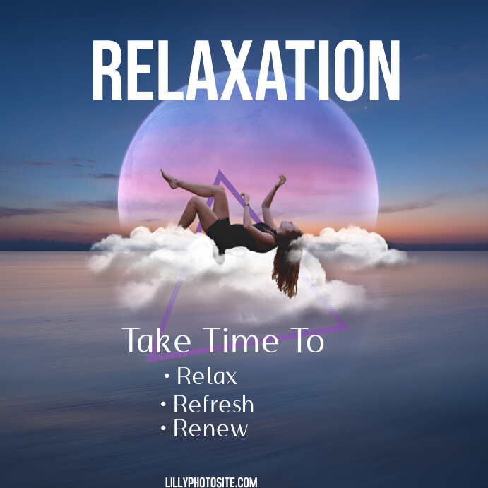 Relaxation Posts Purple Modern & Minimal National Relaxation D Template | PosterMyWall