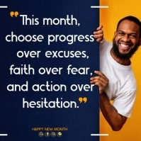 Purple Modern & Minimal New Month Inspirational Quotes Instagram Post template