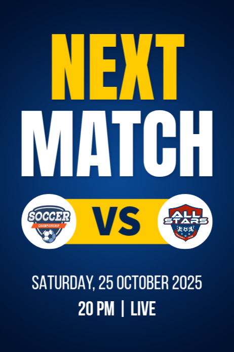 Purple Modern & Minimal Next Match Poster template