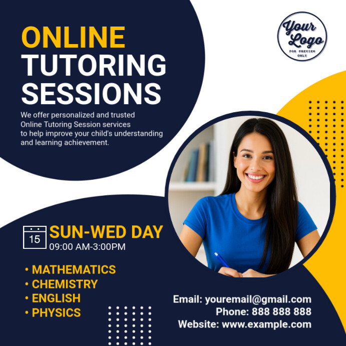 Copy of Purple Modern & Minimal Online Tutoring Sessions Instagram Post ...