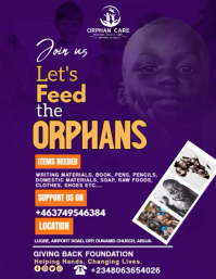 Purple Modern & Minimal Orphanage Outreach  Flyer (us Letter) template