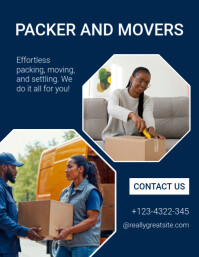 Ungu Packing and Moving Services Flyer Template