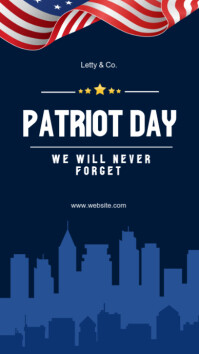 Purple Modern & Minimal Patriots Day Instagram Story Instagram-verhaal template