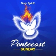 蓝色 Pentecost Sunday Celebration Instagram Post Template