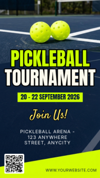 Purple Pickleball Tournament งานแสดงผลงานแบบดิจิทัล Template