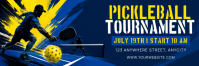 Purple Modern & Minimal Pickleball Tournament Twitter Banner Twitter-header template