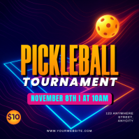 Purple Modern & Minimal Pickleball Tournament Pos Instagram Instagram-bericht template