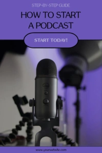 Purple Modern & Minimal Podcast Pinterest Graphic Pinterest-grafik template
