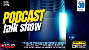 黑色 Podcast Talk Show Ekran reklamowy Template