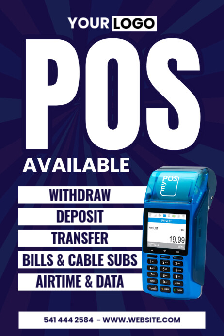 Service Poster Pos Purple Modern & Minimal Pos Service Poster Template | PosterMyWall
