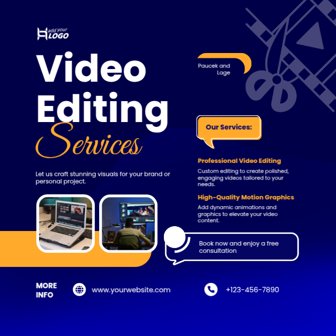 Purple Modern & Minimal Post Production Instagram Post template