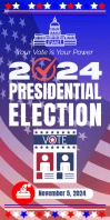 Purple Modern & Minimal Presidential Election 2024 Roll Up Banner 3' × 6' template