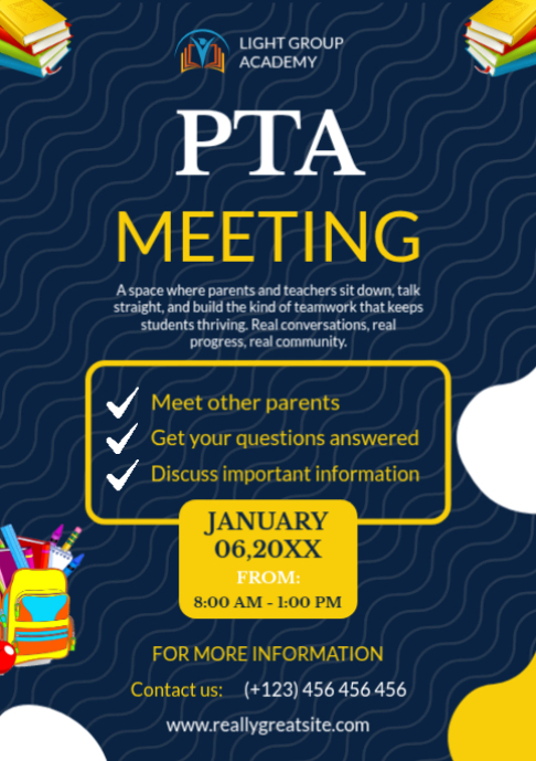 Copy of Purple Modern & Minimal Pta Meeting A2 | PosterMyWall