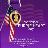 Purple Modern & Minimal Purple Heart Day Instagram Post template