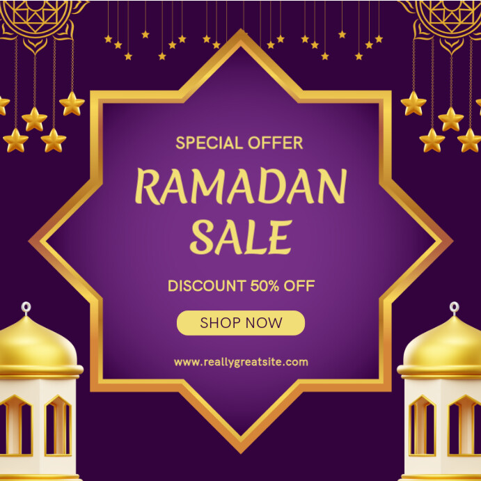 Copy of Purple Modern & Minimal Purple Illustrative Ramadan Sale Feed ...