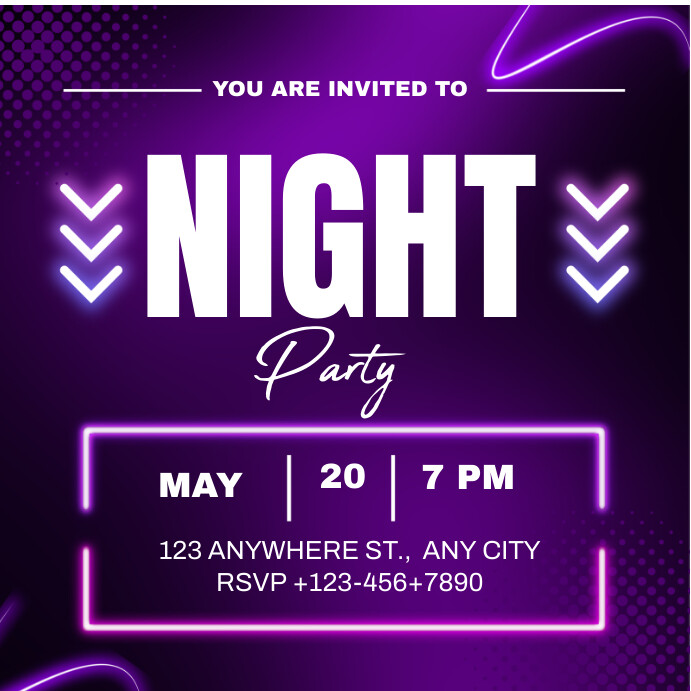 Purple Modern & Minimal Purple Neon Vibrant N Template | PosterMyWall