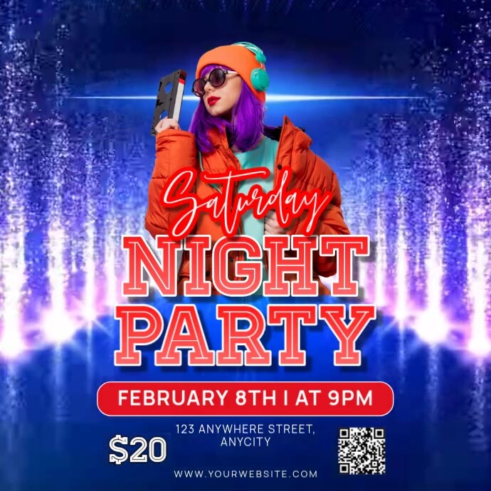 Copy of Purple Modern & Minimal Saturday Night Party Pos Instagram ...