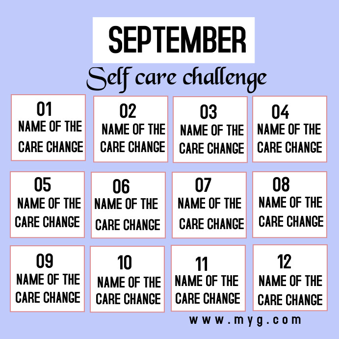 Modèle Purple Modern & Minimal Self Care Challenge S | PosterMyWall