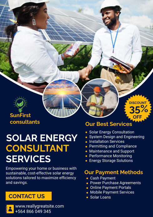 Purple Modern & Minimal Solar Consultant Serv Template | PosterMyWall