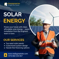Purple Modern & Minimal Solar Energy Square ( Persegi (1:1) template