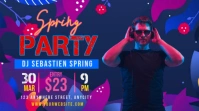 Purple Modern & Minimal Spring Party Pos Twitter template