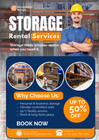 Purple Modern & Minimal Storage Services Advertisement Template A6