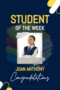 Purple Student of the Week Poster Template