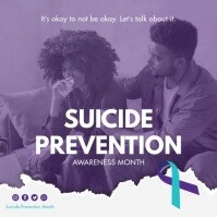 Purple Modern & Minimal Suicide Prevention Instagram Post template