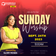 Purple Modern & Minimal Sunday Worship Event Instagram Post Instagram-Beitrag template