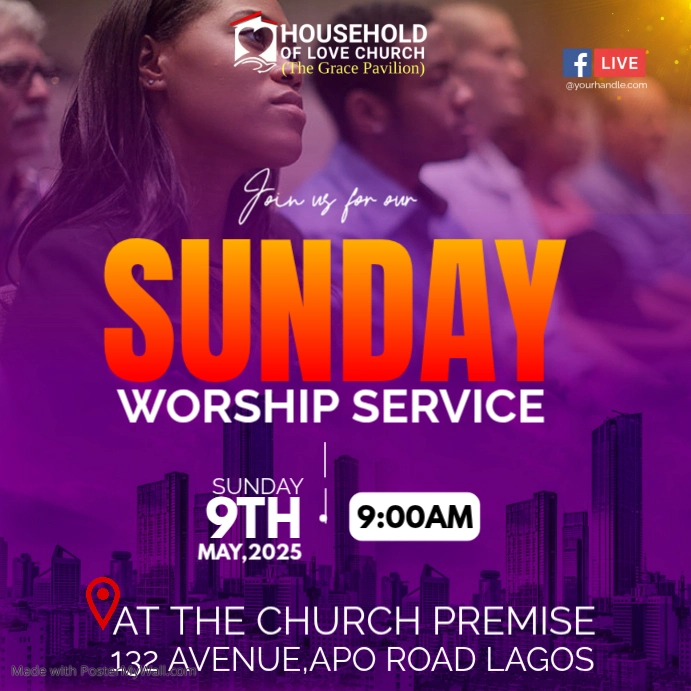 Sunday Worship Service Template | PosterMyWall