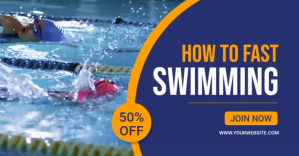 Purple Modern & Minimal Swimming  Facebook Sh template
