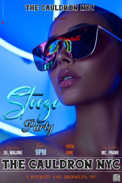 Purple Modern & Minimal This Image Is A Sleek And Modern Flyer For A "steeze Party" Pinterest Graphi template