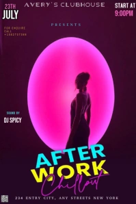 Purple Modern & Minimal This Image Is A Vibrant And Stylish Flyer Advertising An "after Work Chillou Pinterest Graphic template