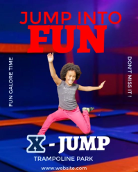 Purple Modern & Minimal Trampoline Park Flyer  Instagram Portrait template