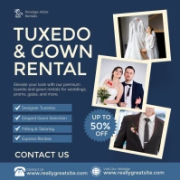 Purple Modern & Minimal Tuxedo & Gown Rental Services Promotion Template Instagram Post