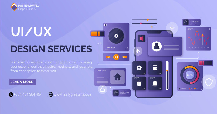 Purple Modern & Minimal Ui/ux Design Services Template | PosterMyWall