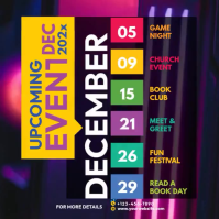 Purple Upcoming Events Publicación de Instagram Template