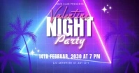 Purple Modern & Minimal Valentine's Day Night Party Invitation  Facebook Shared Image template