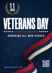 Purple Modern & Minimal Veterans Day A2 template