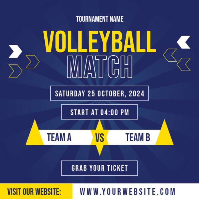 Purple Modern & Minimal Volleyball Match Instagram Post Template ...