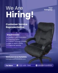 Purple Modern & Minimal We Are Hiring Instagram Portrait template