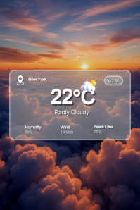Purple Weather Forecast Poster Template