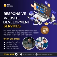 Purple Modern & Minimal Web Development Servi Quadrat (1:1) template