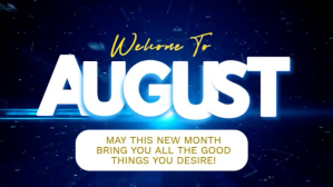 Morado August Welcome Pantalla Digital Template